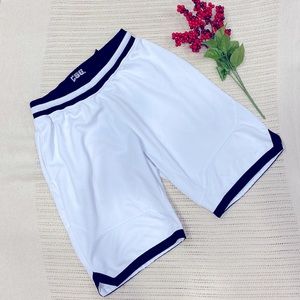 New CSG. Men's Athletic White Waffles Style Material Shorts Back Zip Pocket !